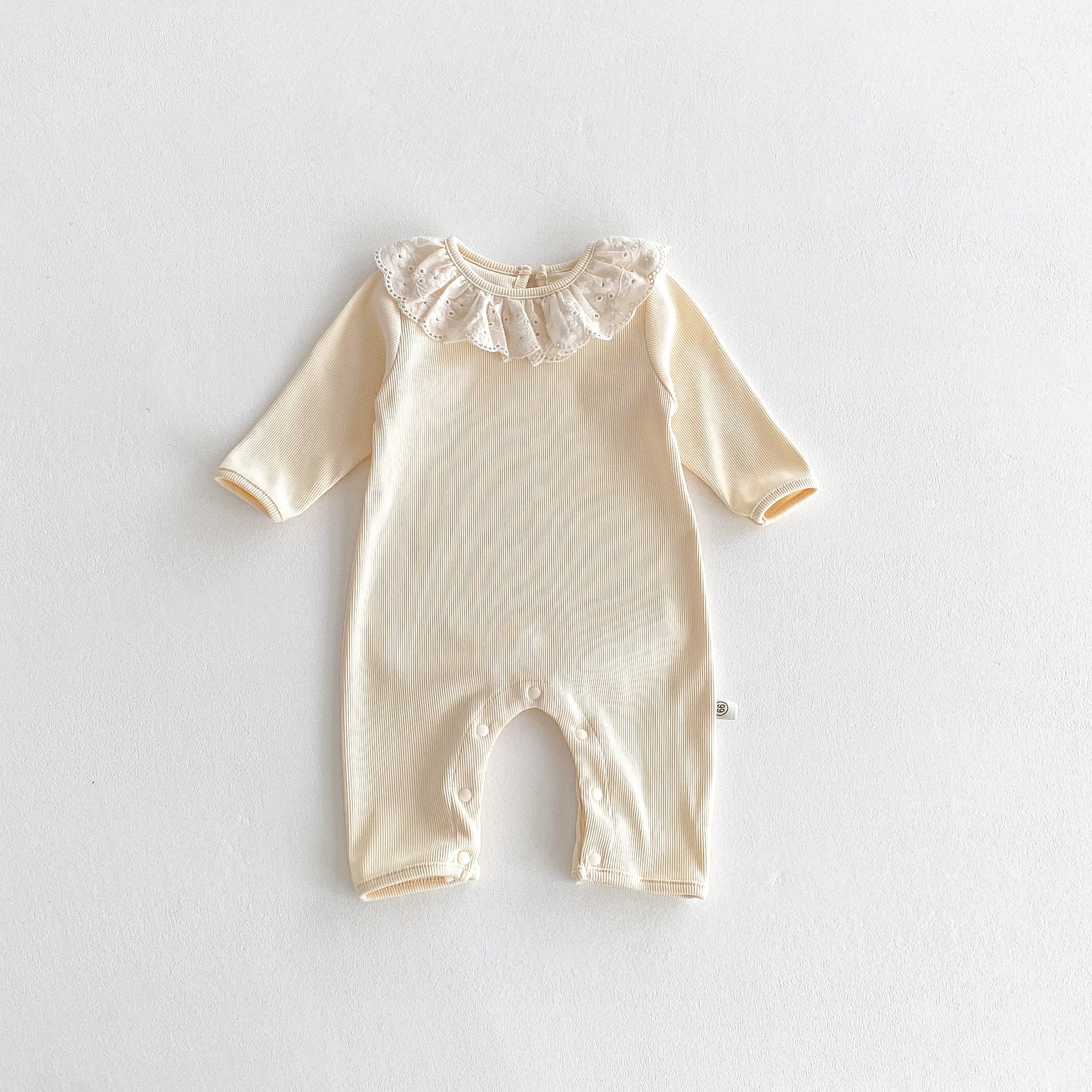 Spring and Autumn Baby Girl Solid Color Cute Doll Collar Long Sleeve Jumpsuit Baby Girl Autumn Jumpsuit - AMULET RING STORE