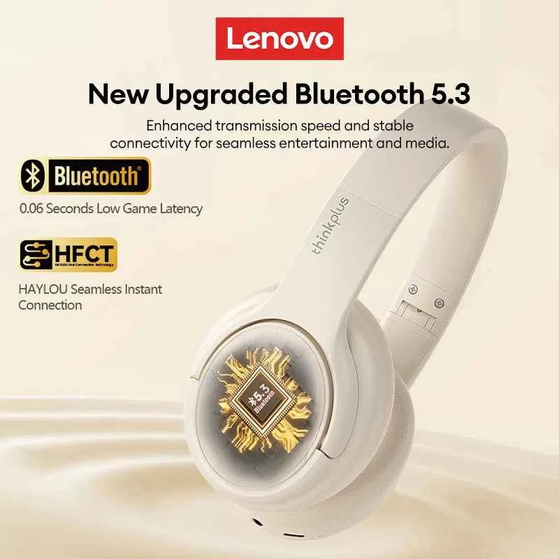 Original Lenovo TH20 Wireless Earphones Head Mounted Bluetooth Headphones HD Stereo Low Latency Music Game Earbuds Sport Headset