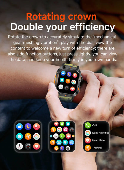 2025New GPS Smart Watch For Xiaomi IOS Military Compass Flashlight Smartwatch Men 10ATM Waterproof 100+Sport Modes BT Call Watch