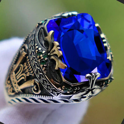 Inlaid Emerald Men's Luxury Ring AMULET RING STORE