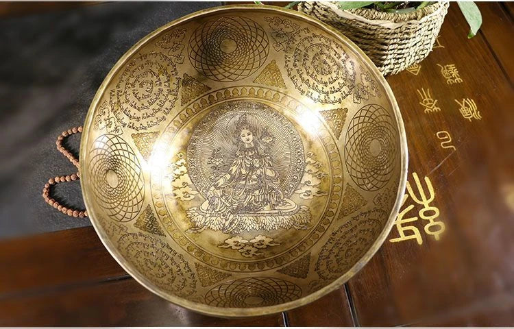 Handmade Nepal Bowls Bronze Tibetan Singing Bowls Heart Chakra Sound Healing Spiritual Instruments Meditation Pretty Bowl Set - AMULET RING STORE