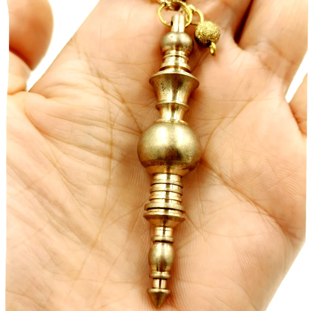 Bronze Metal Copper Spiritual Point Pendulum for Divination Healing Dowsing Wicca Balancing Pointed Cone Pendant Pendulum