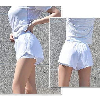 Fashion Casual Mesh Breathable Sportswear Suit Women Short Sleeve Shorts Yoga Clothing Running Fitness Quick Dry Clothes - AMULET RING STORE