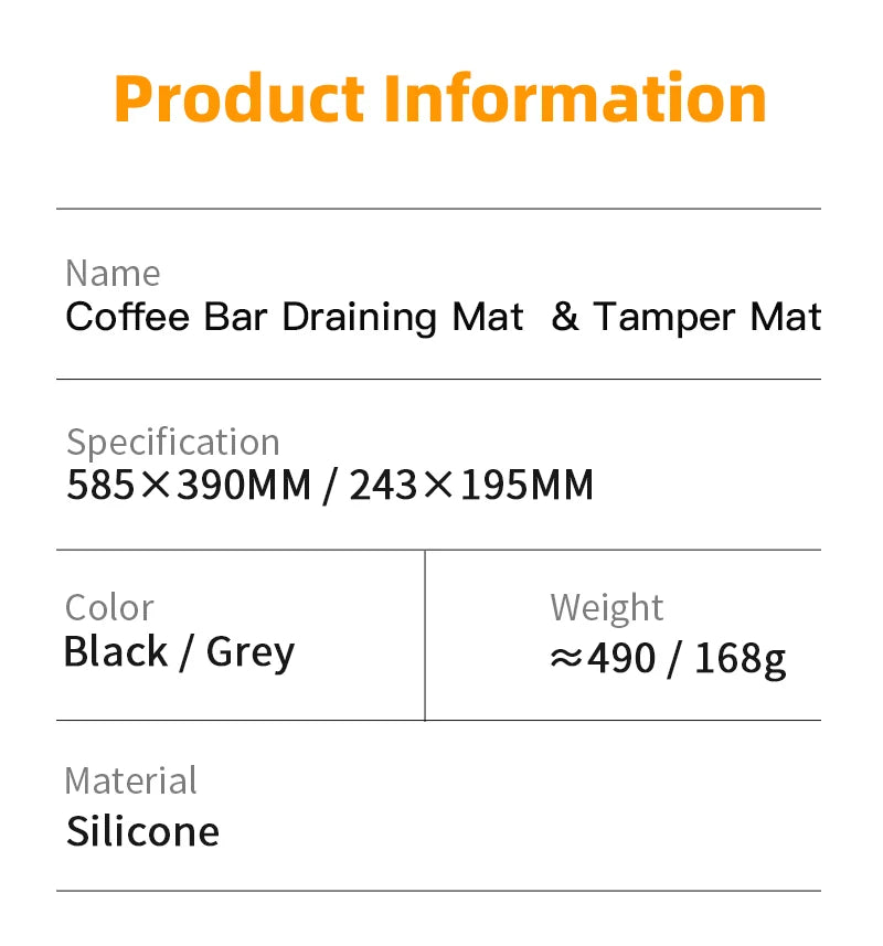 Coffee Tamper Mat Espresso Portafilter Station Silicone Bar Machine Pad Rubber Anti Slip Bar Kitchen Barista Tools Accessories - AMULET RING STORE
