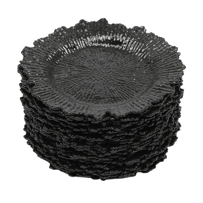 24PCS 12.6in Modern Charger Plates Daily Dining Round Plastic Reef Plate Dinner Plates - AMULET RING STORE