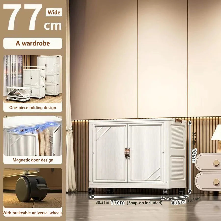 Multi-specification Multifunction White Folding Storage Cabinet Large Capacity Dustproof Wardrobe Storage Box - AMULET RING STORE