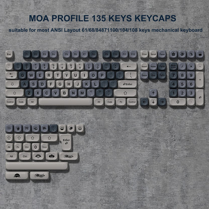 134 Keys Pink Cat  MOA Profile PBT Keycaps Customs Dye Sub Key caps for 61/87/104 Cherry MX Switch Gaming Mechanical Keyboard