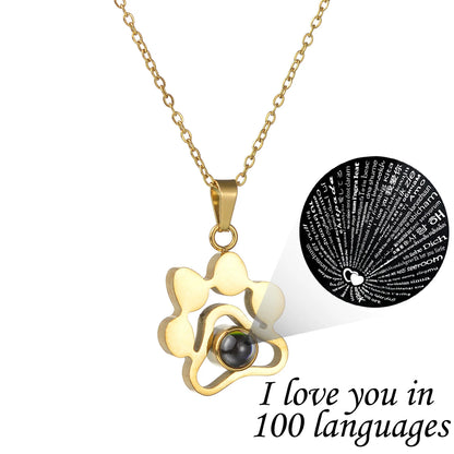 Atoztide Personalized Custom Photo Projection Necklace Heart with Picture Stainless Steel for Women Valentine's Day Jewelry Gift