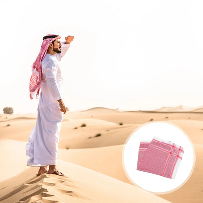 Polyester Men Headscarf Arab Turban Muslim Dubai Scarf Saudi Shawl Hiking Bandana Camping Shemagh Outdoor Accessory Breathing - AMULET RING STORE