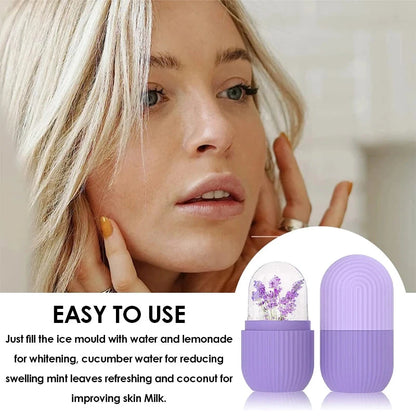 Silicone Cube Tray Shape Face Facial Ice Roller Massage Face Massage Roller Frozen Facial Reusable Ice Roller Beauty  Skin care