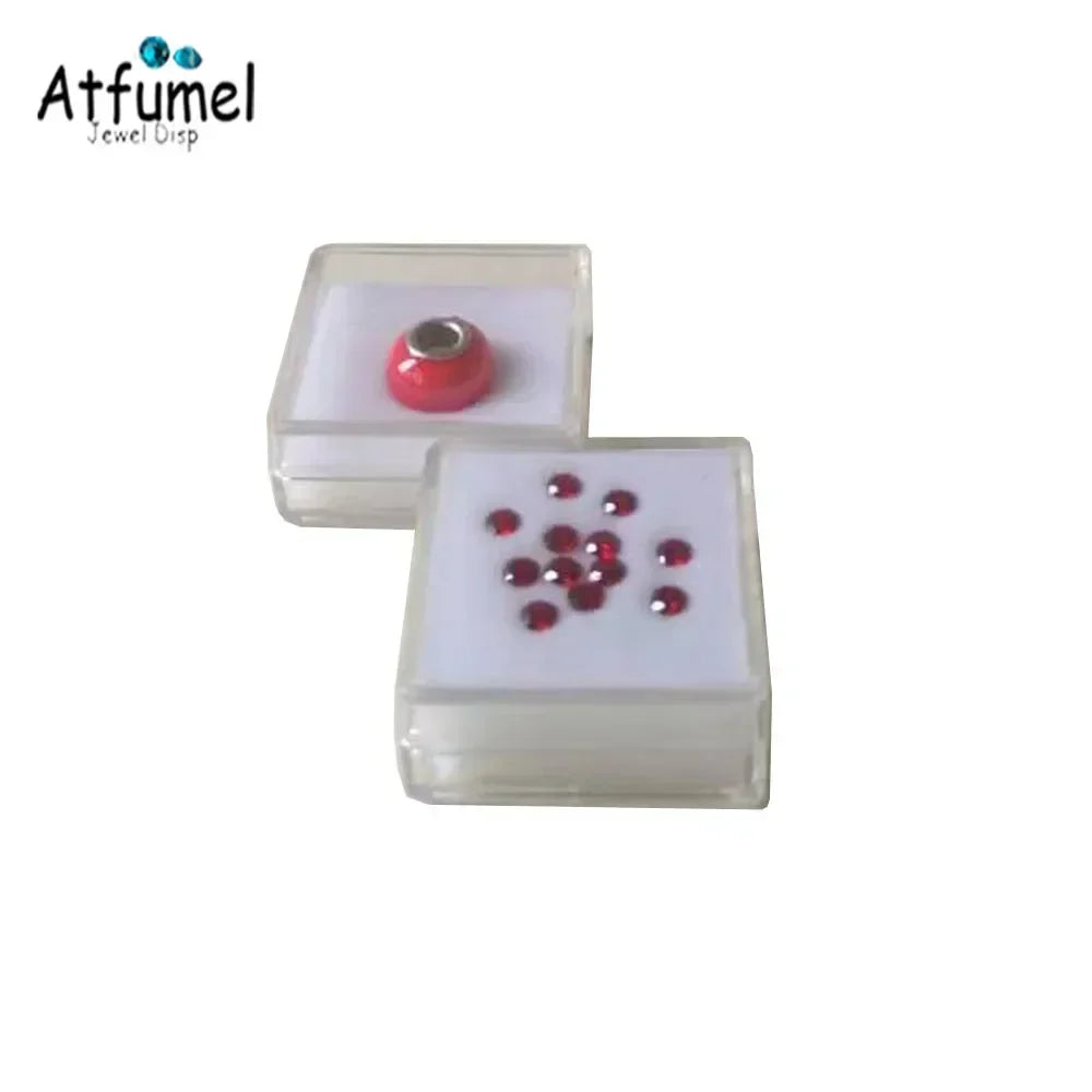 Transperant Square Diamond Jewelry Storage Box Stone Display Case Round Gemstone Organizer 1Pc Small Coin Ring Travel Gift Box - AMULET RING STORE