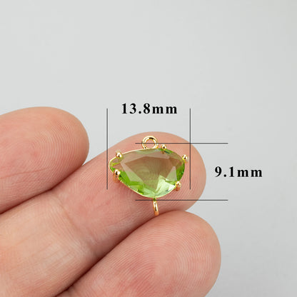 GUFEATHER ME92,jewelry accessories,18k gold rhodium plated,copper,glass,hand made,charms,diy pendants,jewelry making,6pcs/lot - AMULET RING STORE