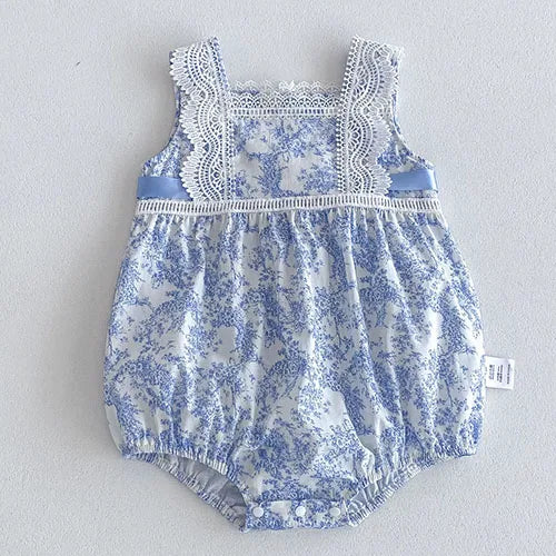 2024 New Summer Toddler Baby Girls Jumpsuit Sleeveless Cotton Solid Color Newborn Baby Girls Romper 0-24M Children Clothes - AMULET RING STORE