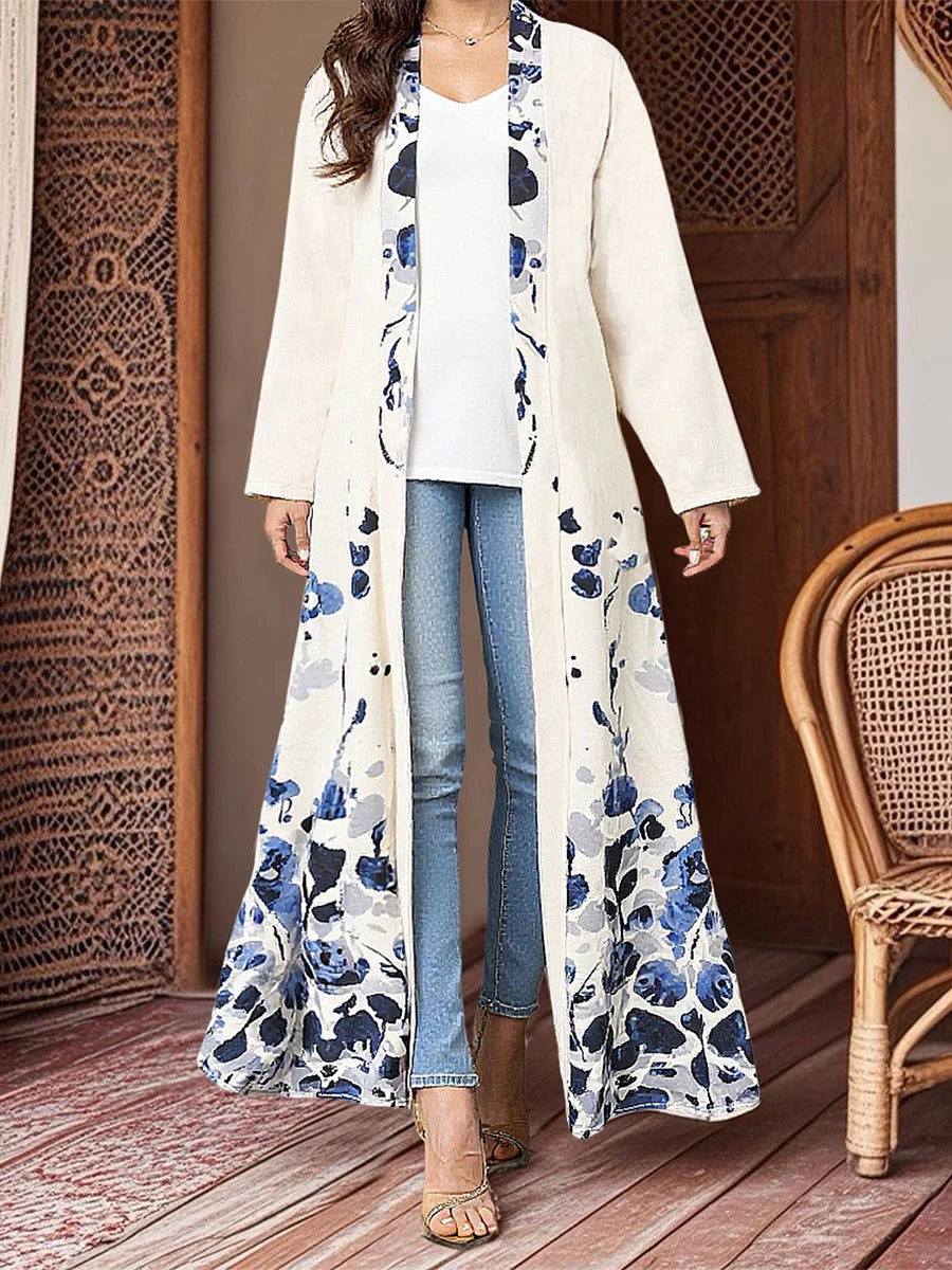 Women's Stylish Abaya with Intricate Floral Design Long Sleeves