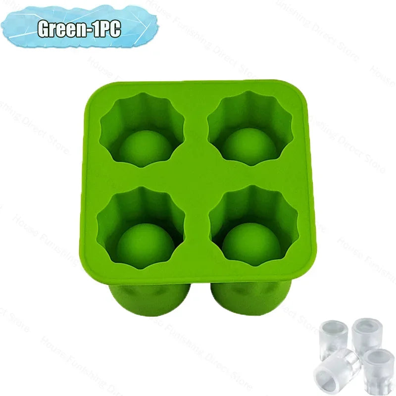 4Cup Shape Silicone Ice Cube Mold Tray for Summer Bar Party DIY Cold Drinks Kitchen Essential Ice Cup Maker Compartment Mold - AMULET RING STORE