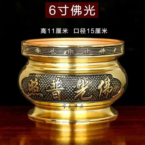 Metal incense burner Buddha tool Backflow fragrance Censer Buddhist Hall pray church tea light burner the god of wealth - AMULET RING STORE
