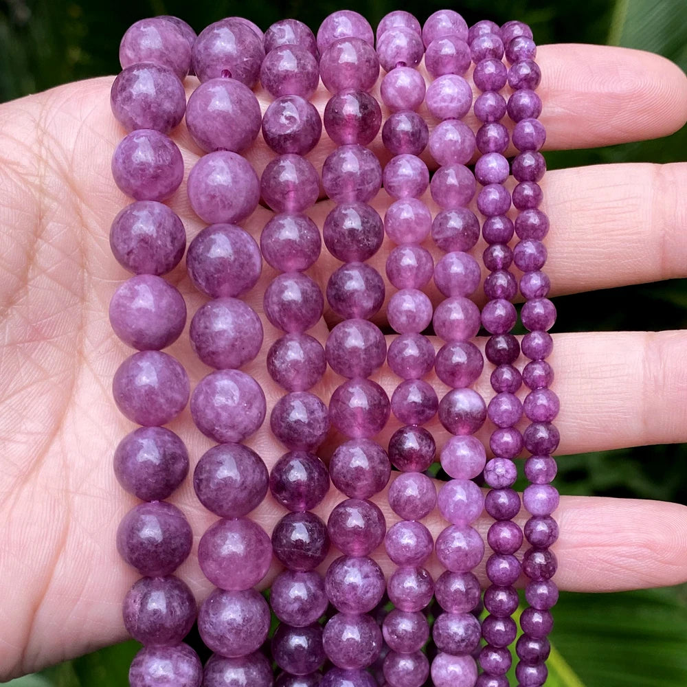 45 Styles Natural Stone Beads Amethyst Purple Jades Agate Crystal Glass Beads Jewelry Making Findings DIY Bracelet Accessories - AMULET RING STORE
