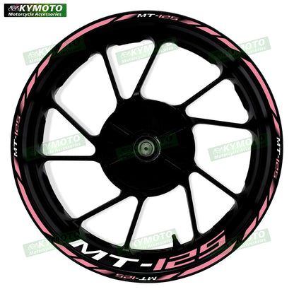 For Yamaha MT-125 MT125 motorcycle 17 inch front and rear wheel stickers modified waterproof reflective wheel rim stickers