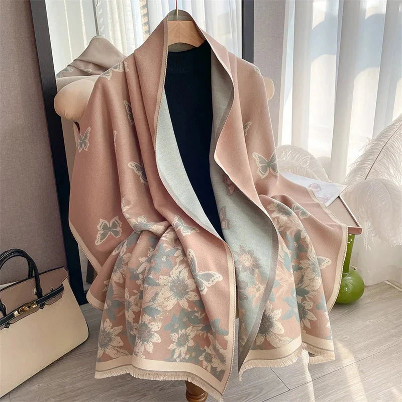 Cashmere Scarf for Women Thick Warm Winter Blanket Brand Female Luxury Quality Shawl Wrap Bufanda 2024 Poncho Echarpe Pashmina