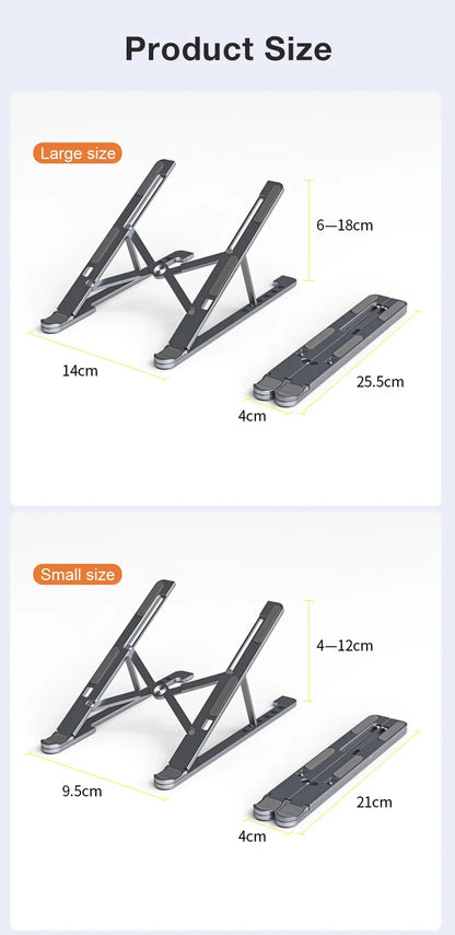 Aluminum Alloy Magnetic Laptop Stand With 8-Level Adjustment, Ventilation and Heat Dissipation, Equipped With Silicone Anti-Slip - AMULET RING STORE