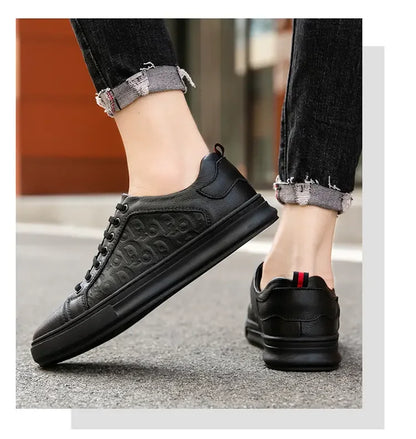 Leisure Shoes 2025 New Wear-resistant Fashion Shoes Anti-slip Anti-odor Leather Sports Thick Soles All Match Street Men's Shoes - AMULET RING STORE
