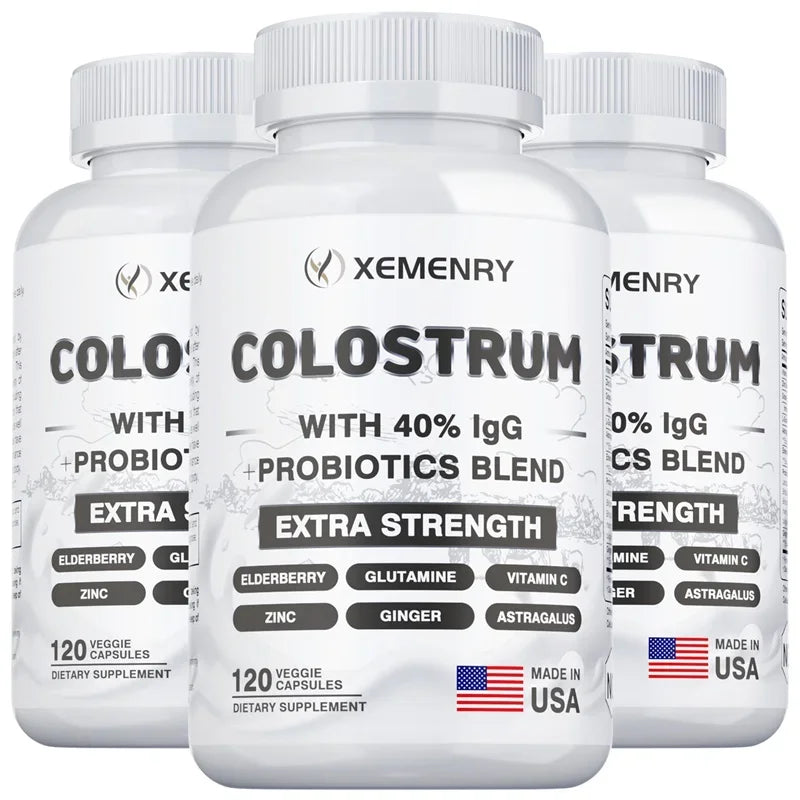 Colostrum Capsules - 40% LgG - Supports The Immune System, Promotes Gut Health, Energy Production, Cell Repair and Growth - AMULET RING STORE