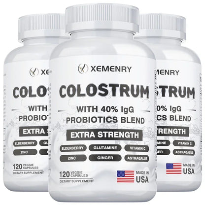 Colostrum Capsules - 40% LgG - Supports The Immune System, Promotes Gut Health, Energy Production, Cell Repair and Growth - AMULET RING STORE