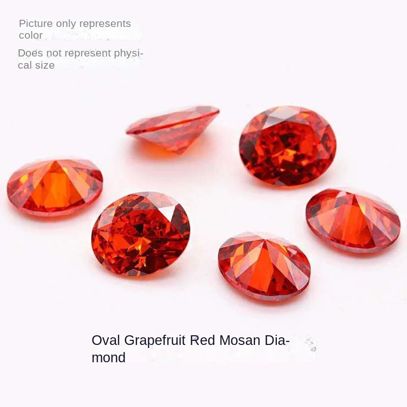 1CT colored diamond moissanite oval pigeon egg moissanite irregular naked stone gemstone jewelry accessories