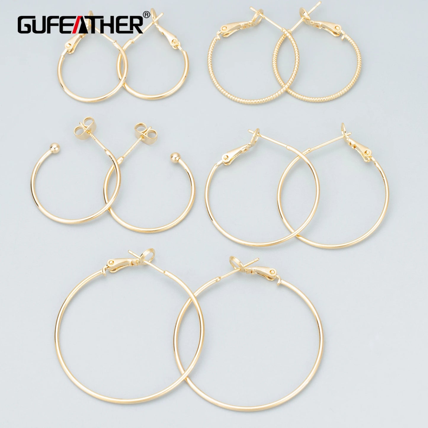 GUFEATHER MC19,jewelry accessories,18k gold plated,pass REACH,nickel free,round ring,charms,jewelry making,diy earrings,6pcs/lot - AMULET RING STORE