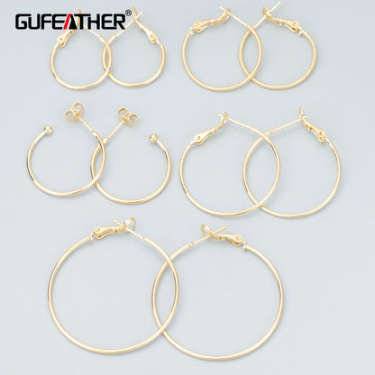 GUFEATHER MC19,jewelry accessories,18k gold plated,pass REACH,nickel free,round ring,charms,jewelry making,diy earrings,6pcs/lot - AMULET RING STORE