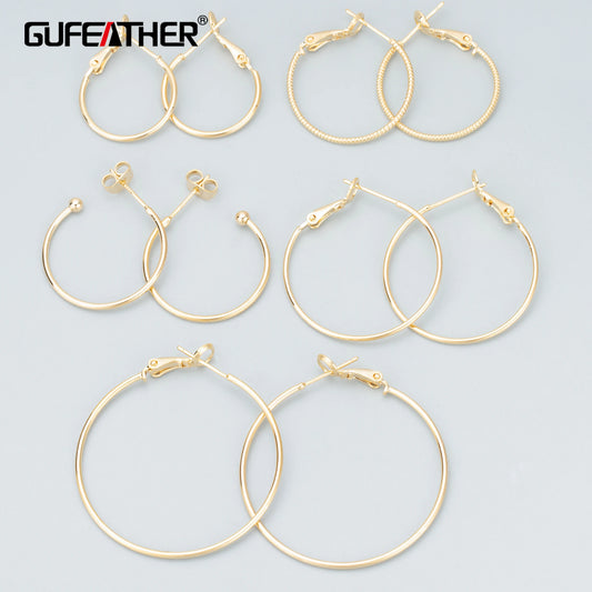 GUFEATHER MC19,jewelry accessories,18k gold plated,pass REACH,nickel free,round ring,charms,jewelry making,diy earrings,6pcs/lot - AMULET RING STORE