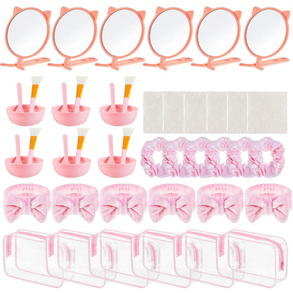 6-18 Sets Kids Pink Spa Party Supplies for Girls Makeup Sleepover Kit Spa Birthday Party Favors Supplies Gift for Children - AMULET RING STORE