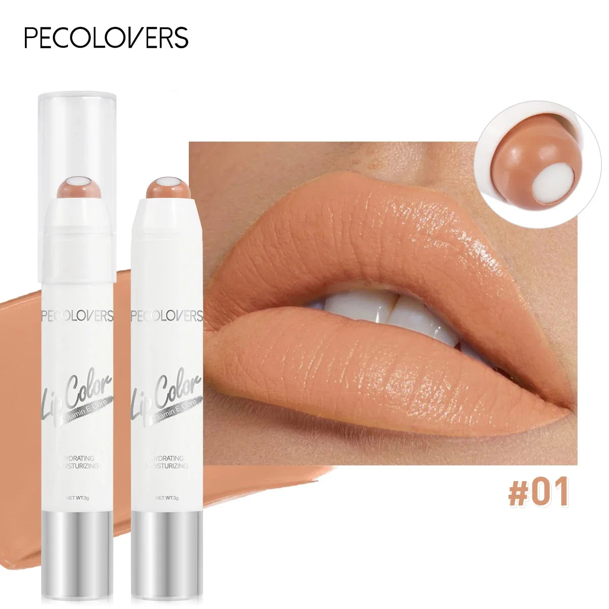 2-in-1 Nude Lipstick Matte Red Lip Balm Moisturizing 6 Colors Sandwich Lipstick Waterproof Long Lasting Non-stick Cup Lip Stick - AMULET RING STORE