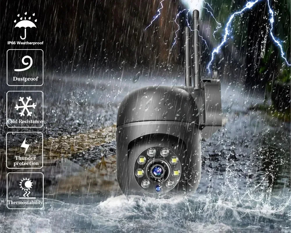 2.4G WIFI 2K IP Camera Two way audio PTZ Move To Follow Outdoor Wifi Surveillance Camera Security Protection Cameras Smart Home - AMULET RING STORE