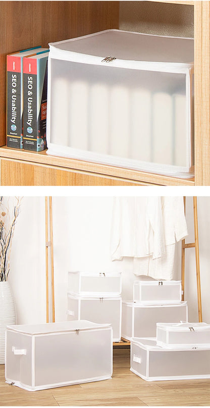 1Pcs Folding Large Capacity Quilt Clothes Storage Boxes Suit Coat Clothing Waterproof Dust-proof Bedroom Organizer Accessories - AMULET RING STORE