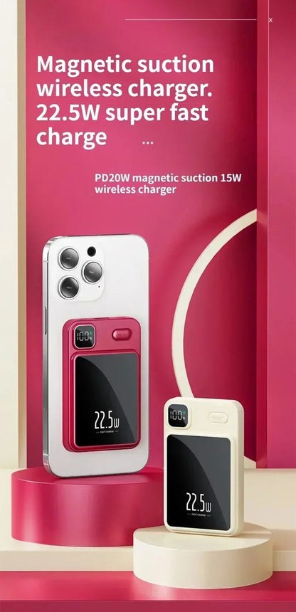 OnePlus 50000mAh Magnetic Wireless Charger Power Bank External Battery Fast Charging PowerBank For Android iPhone 15 16 Xiaomi - AMULET RING STORE