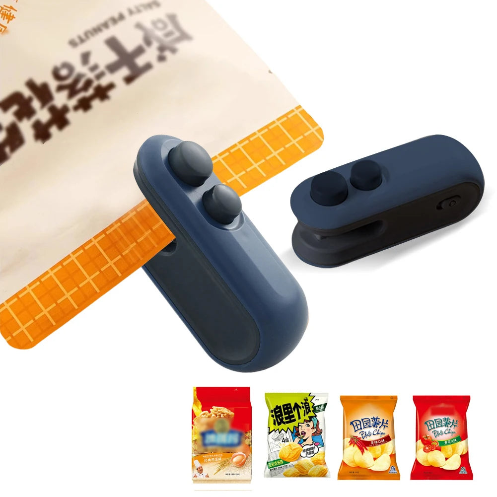 2 In 1 Sealer Cutter Mini Bag Sealer Handheld Heat Vacuum Sealer Handheld Bag Sealing Machine for Food Storage Snacks Freshness - AMULET RING STORE