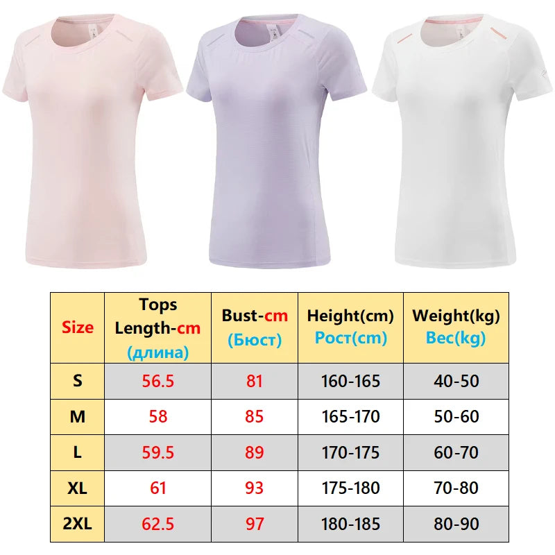 Women Print Running Short Sleeve Slim Elastic Yoga Breathable Mesh Tshirt Female Jogging Training Fashion Solid Fitness Tee - AMULET RING STORE