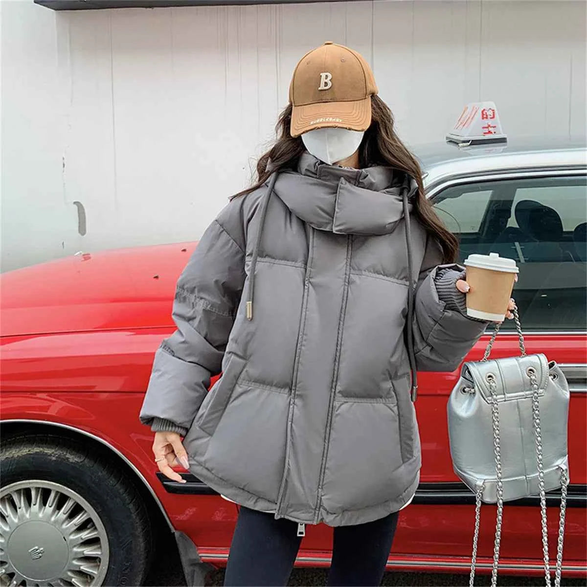 Women's Winter Warm Padded Jacket Coat 2025 New Down Cotton Hooded Solid Thick Parka Waterproof Puffy Korean Fashion Outdoor