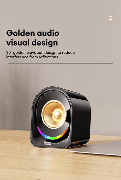 New Lenovo A02 Wireless Bluetooth V5.4 Speaker With Dual Mode RGB Light Wired Loudspeaker Vibrant Stereo Sound Camping Soundbox