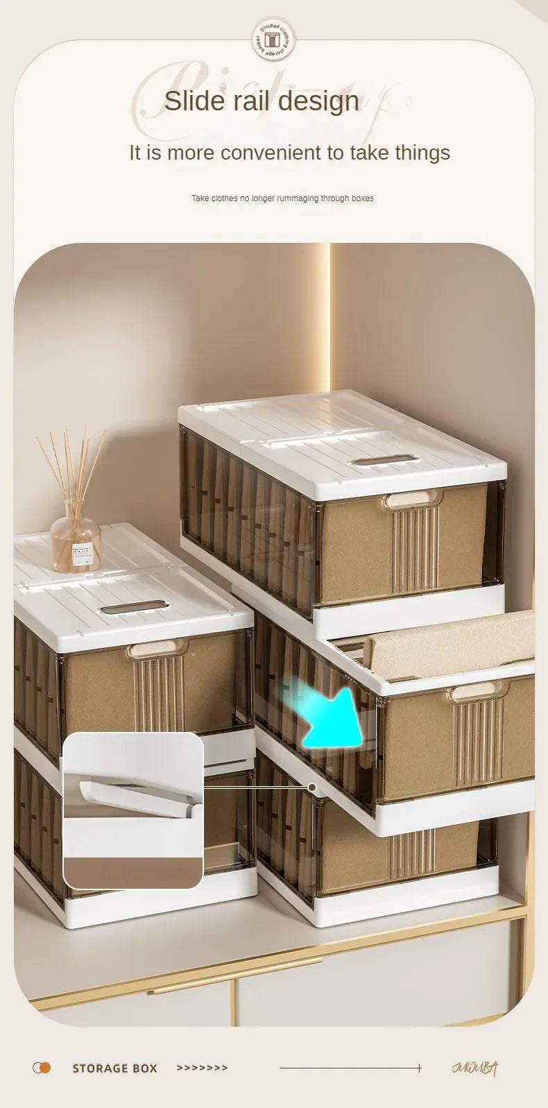 Large-capacity Clothes Organizer Household Closet Layered Pull-out Partition Organizer Box Foldable Dust Pants Organizer Box - AMULET RING STORE