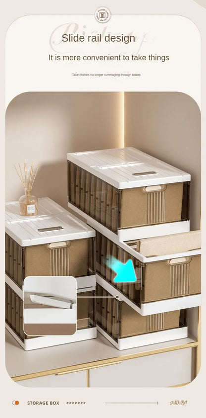 Large-capacity Clothes Organizer Household Closet Layered Pull-out Partition Organizer Box Foldable Dust Pants Organizer Box - AMULET RING STORE