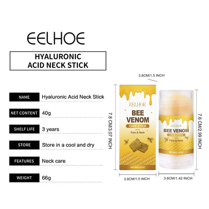 EELHOE Bee Venom Brightening Face and Neck Cream Stick Moisturizing Facial Skin Firming Rejuvenation Neck Lift Stick Cream 40g