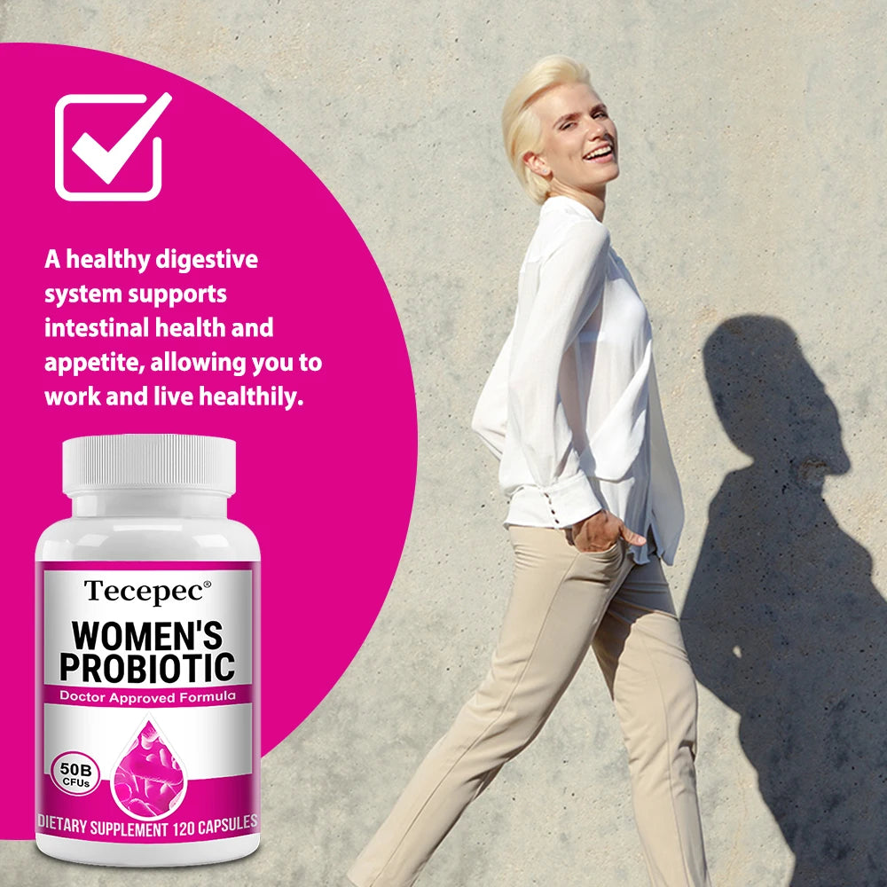 Women's Probiotic 50 Billion CFU, Cranberry Extract, Supports Digestion and Vaginal Health, Urinary Health, 120 Capsules - AMULET RING STORE