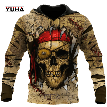 Dark Red Skull Tattoo 3D All Over Printed Men's Hoodie & Sweatshirt Spring and Autumn Unisex Hoodies Casual Sportswear - AMULET RING STORE