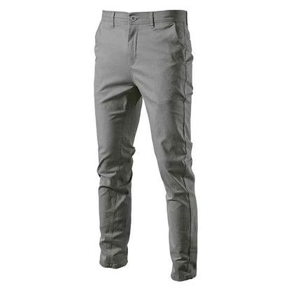 Men's Work Business Pants Cotton Casual Trousers Solid Color Slim Fit Straight Long Pant Spring Autumn Versatile Breathable Pant