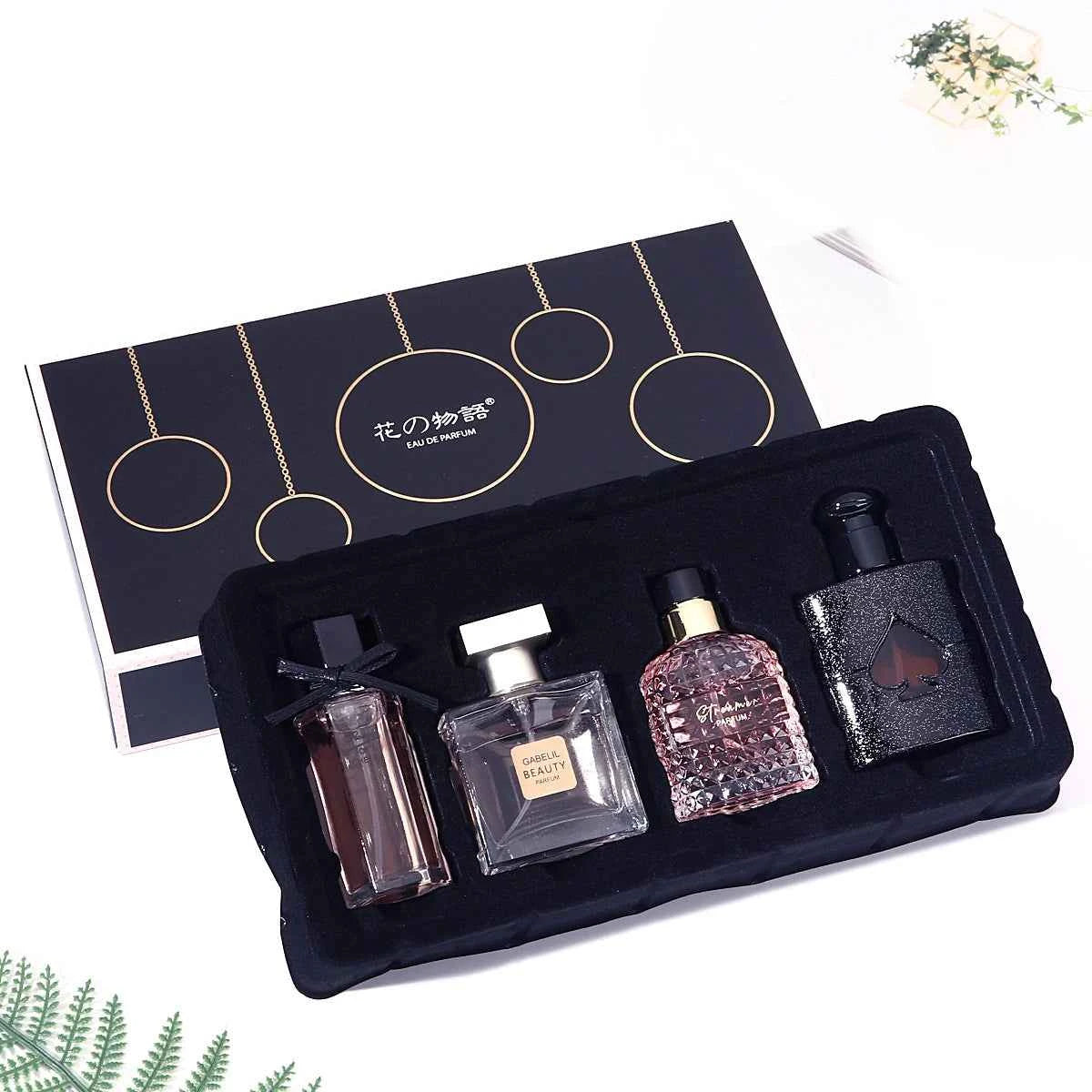 Gift Box Four Piece Set Women Perfume Spray 105ml Floral Scent Lasting Fragrance Pheromone Eau De Parfum Men Cologne Balminess