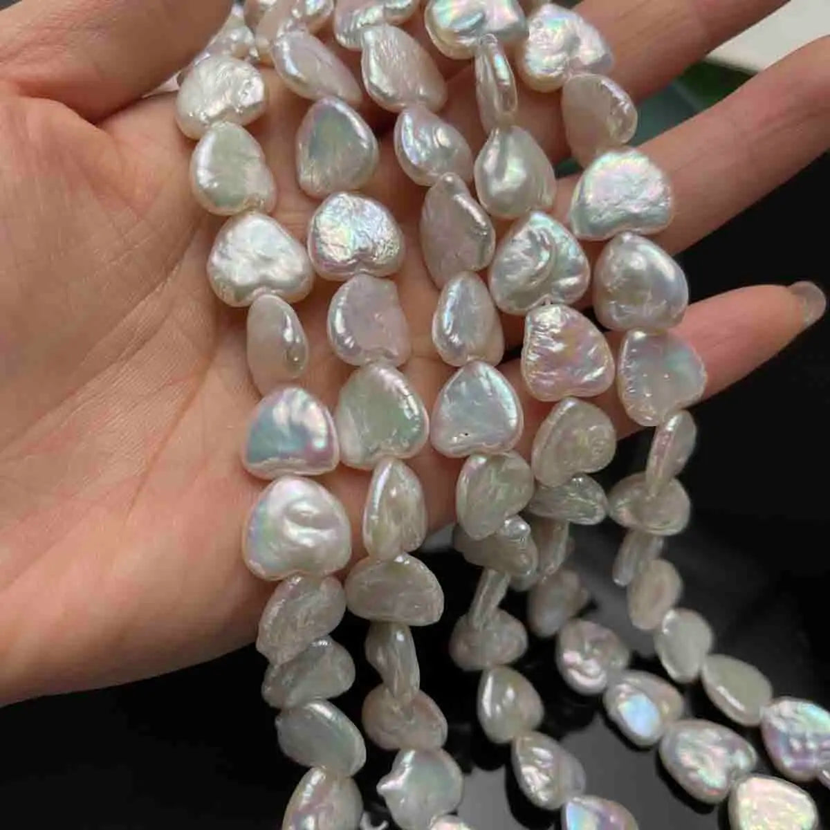 13mm Heart Shaped Baroque Pearl Spacer Beads Natural Freshwater Pearl Beads for Jewelry Making DIY Necklace Bracelet Accessories - AMULET RING STORE