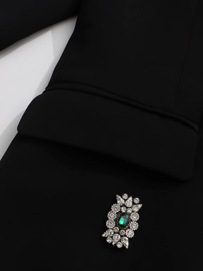 TWOTWINSTYLE Solid Loose Spliced Bead Luxurious Blazers for Women Lapel Long Sleeves Nobility Blazer Female Autumn Fashion New