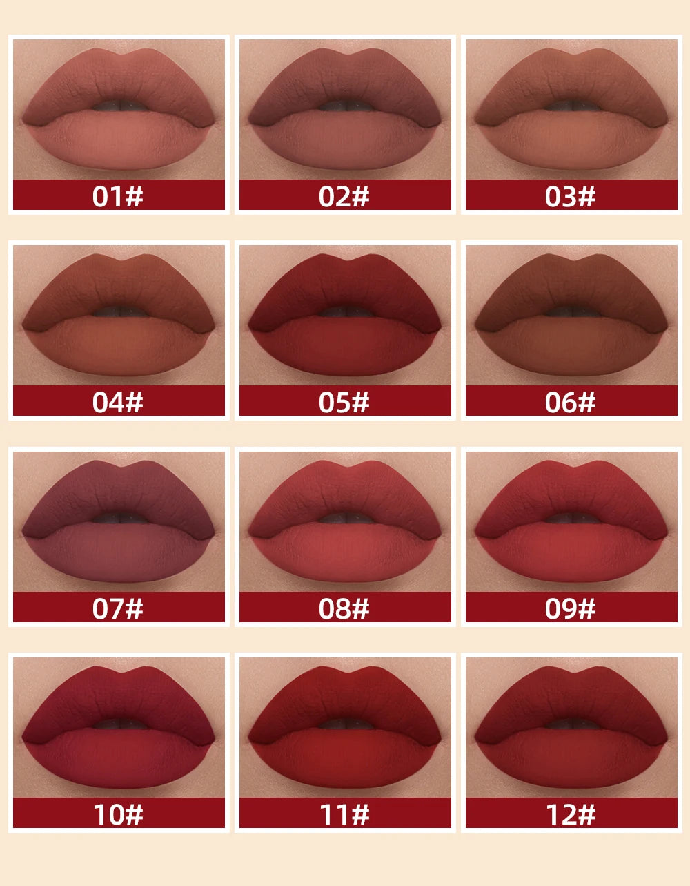 QIBEST Matte Liquid Lipstick Waterproof Long Lasting Velvet Lip Gloss Tint Tube Matte Nude Pigment Red Lipgloss Lips Makeup - AMULET RING STORE